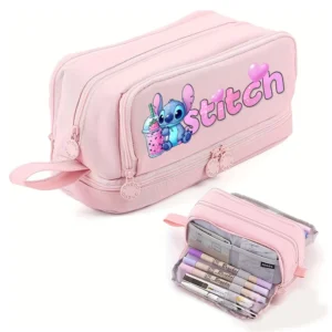 Disney Stitch Large Capacity Portable Stationery Case Dirt Resistant Girls High Value Pencil Bags Cartoon Anime Figure Box Gifts - Image 2