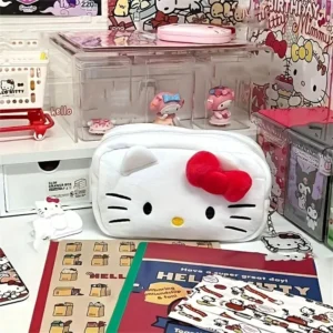 New Hello Kitty Plush Bag Anime Sanrio KT Cosmetic Storage Bags Cartoon Kawaii Pachacco Pencil Case Girl Birthday Gifts - Image 4
