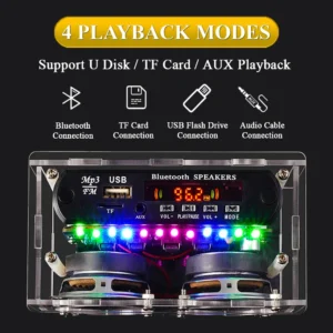 DIY Bluetooth Speaker Kit with FM Radio 87.5-108MHZ DIY Soldering Project Practice Electronic Kit Solder Assembly U Disk TF - Image 5
