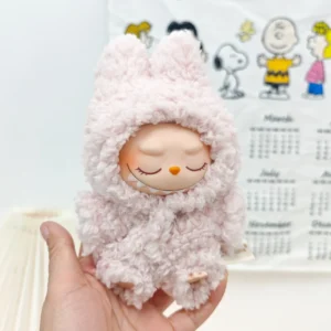 Cute Doll Accessories Clothes Onesie For 17cm Labubu V1V2 Mini Dolls Clothing Kids Gift Bags For Dolls Hairy Rabbit Bodysuit Set - Image 3