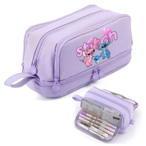 Disney Stitch Large Capacity Portable Stationery Case Dirt Resistant Girls High Value Pencil Bags Cartoon Anime Figure Box Gifts - Image 3