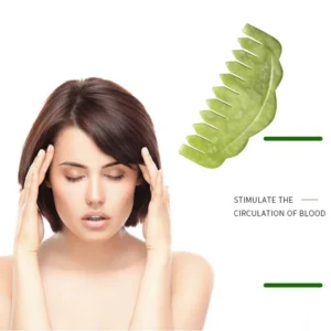 Natural Green Xiuyu Gua Sha Board Jade Stone Massager For SPA Acupuncture Body Scraping Gouache Scraper Facial Beauty Tool - Image 3