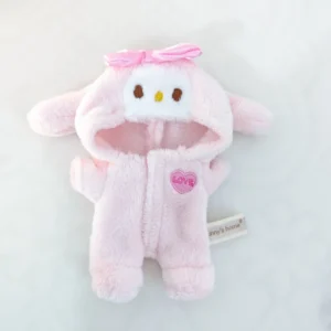 Cute Doll Accessories Clothes Onesie For 17cm Labubu V1V2 Mini Dolls Clothing Kids Gift Bags For Dolls Hairy Rabbit Bodysuit Set - Image 4