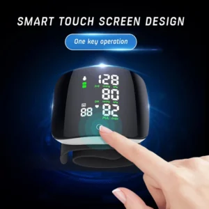 Smart Touch LCD Screen Wrist Blood Pressure Monitor Digital Voice Chargeable Automatic Tonometer Heart Rate Sphygmomanometer - Image 2