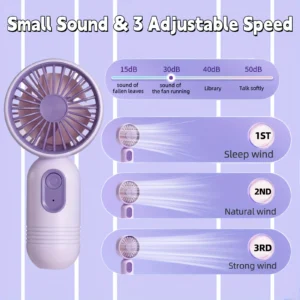 Mini Portable Handheld Fan USB Rechargeable Personal Cooling Fan Button Control Indoor and Outdoor Use Office Travel - Image 2