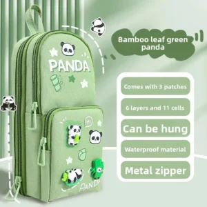 Large Capacity Double Layer Window School Bag Pencil Case for Girls Stationery Bag Kawaii Oxford Cloth Material Chinese Origin - Image 5