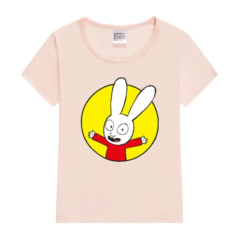 Simon Kids T-Shirt Rabbits Print T-Shirts Summer Boy And Gir Tops Tees Cute Summer 2023 T Shirt Children Fashion Tops - Image 3