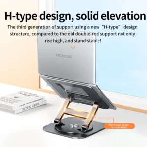 Laptop Stand 360° Rotatable Notebook Holder Liftable Desk Riser Stand Aluminum Alloy Stand Compatible With 9.7-17.3 Inch Laptops - Image 5