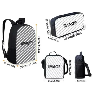 Cute Cartoon P-ponyos Child School Backpack with Lunch Bags ,Pencil Bags ,School Bags for Boys Girls Best Gift - Image 2