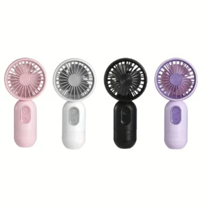 Mini Portable Handheld Fan USB Rechargeable Personal Cooling Fan Button Control Indoor and Outdoor Use Office Travel