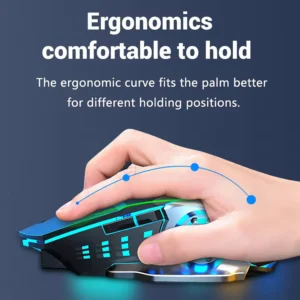 Rechargeable Wireless Mouse Gaming Computer Silent Bluetooth Mouse USB Mechanical E-Sports Backlight PC Gamer Mouse For Computer - Image 3