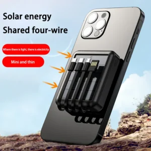OnePlus 50000mah Solar Power Bank Built 4 Cables Portable Fast Charging Large Capacity Charger Powerbank For Iphone Samsung - Image 3