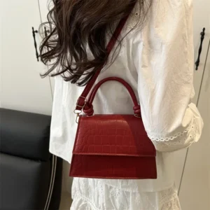 New Pure Color Versatile Small Square Bag Single Shoulder Bag New Crossbody Bag Simple Elegant Handbag Women's Bag - Image 2