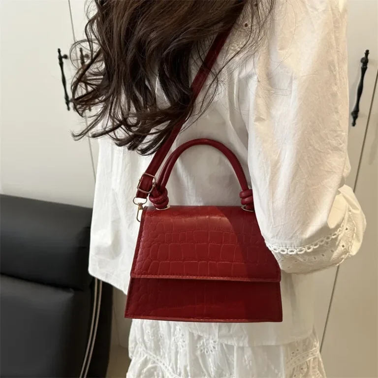 New Pure Color Versatile Small Square Bag Single Shoulder Bag New Crossbody Bag Simple Elegant Handbag Women's Bag - Image 2