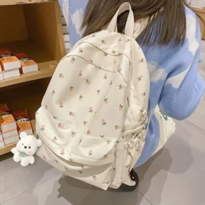 Donald Duck Simple Backpack Casual Floral Student Backpack Teenage Book Bag Travel Rucksack for Teenage Girls - Image 6