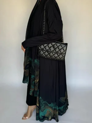 Middle-East Islamic Open Front Abaya Muslim Full Sleeve Loose Printed Elegant Abayas Turkey Kaftans Women Jilbabs Maxi Dresses - Image 2