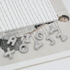 A-Z Alphabet Stainless Steel SilveryPendant with letter A for Women Chain Initial Letter Clavicle Necklaces Collar Jewelry