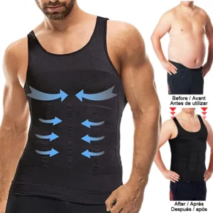 Mens Slimming Body Shaper Vest Shirt Abs Abdomen Slim Gym Workout Tummy Control Compression Tank Top Sleeveless Shapewear - Image 2