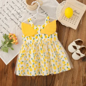 Baby Girl Clothes Summer Butterfly Wings Halter Spot Pattern Cute Baby Girl Dress Casual Beach Girl Kid's Dress - Image 6
