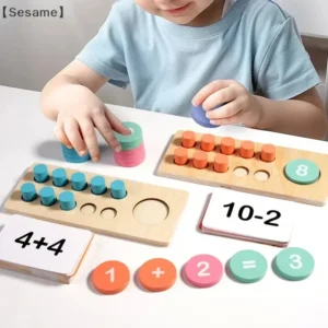 Wooden Ten Grid Arithmetic Sensation Educational Toys Subtraction Counting Board Montessori Math Tools for Children Learning byH - Image 2