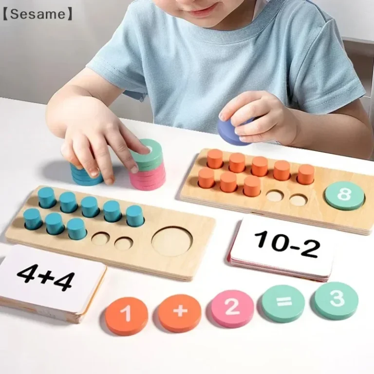 Wooden Ten Grid Arithmetic Sensation Educational Toys Subtraction Counting Board Montessori Math Tools for Children Learning byH - Image 2