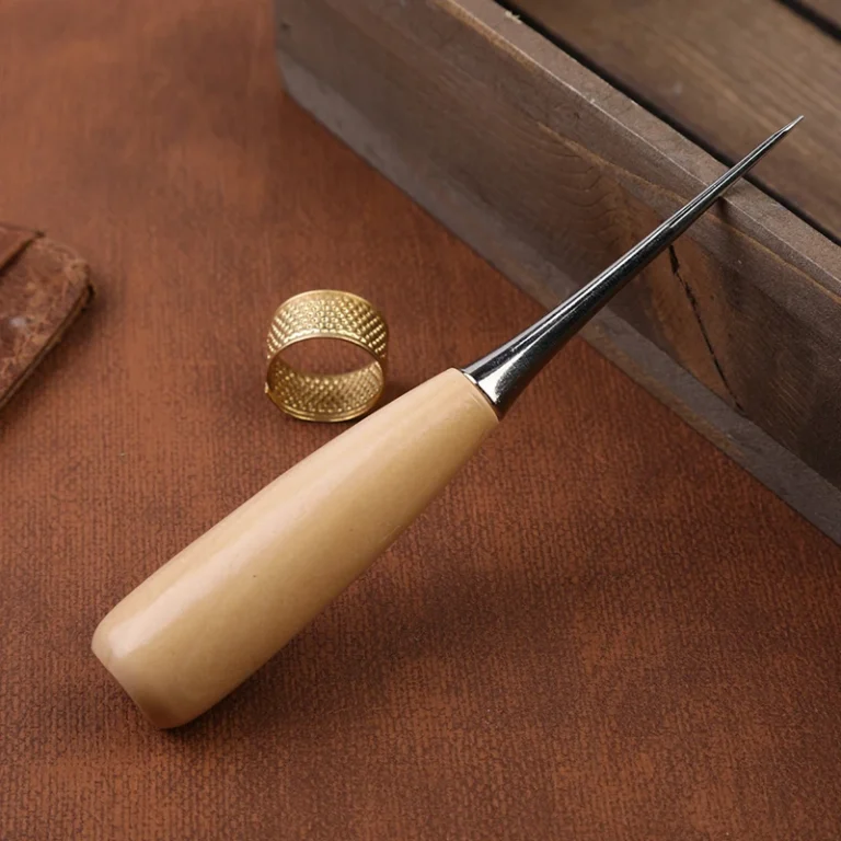 KRABALL Wooden Handle Awl Leather Punching Awl Sewing Stitching Tool For DIY Handmade Stitcher Needlework Shoes Bag Repair Tool - Image 4