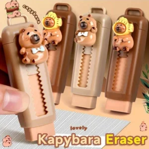 Capybara Eraser Cute Push-Pull Eraser Cartoon Design Student Stationery Office & School Supplies Kawaii Back to School Supplies - Image 2