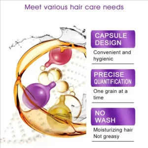 Hair Vitamin Capsule Hair Treatment Oil Repair Damaged Smooth Hair Care Serum Nourishing Keratin Complex Oil Hair Care Capsules - Image 4