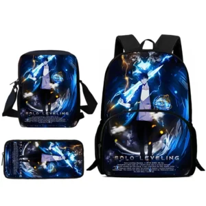Child Backpacks Anime Solo Levelings Shoulder Bag Pencil Case Pupil Large Capacity School Bags for Boys Girls Best Gift