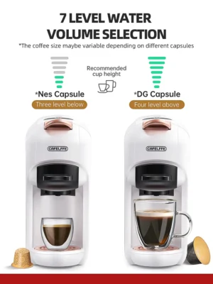 Cafelffe 5 in 1 Capsule Coffee Machine Fit Dolce gusto Nespresso Capsule ESE Pod Ground Coffee K-cup 19Bar Hot/Cold,gift-giving - Image 4