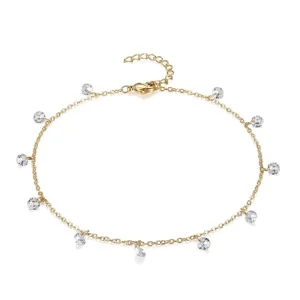 MinaMaMa Multilyaer Stainless Steel Tassel Zircon Crystal Anklet For Women Yoga Beach Leg Bracelet Anklets Foot Chain Jewelry - Image 5