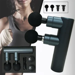 Muscle Electric Massage Gun USB Charging High Frequency Double Head Body Relax Portable Massage Gun with Bag for Sports Gift