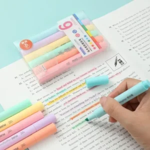 Highlighter Pen Set 6pcs Macaron Marker Quality Fluorescent Pen Drawing Highlighters Cute Stationery School Supplies kawaii - Image 2