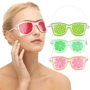 Gel Eye Mask Cooling Gel Eye Packs for Puffy Hot Cold with Plush Backing Reusable for Compress Dry Stress Skin Care Sleep Mask