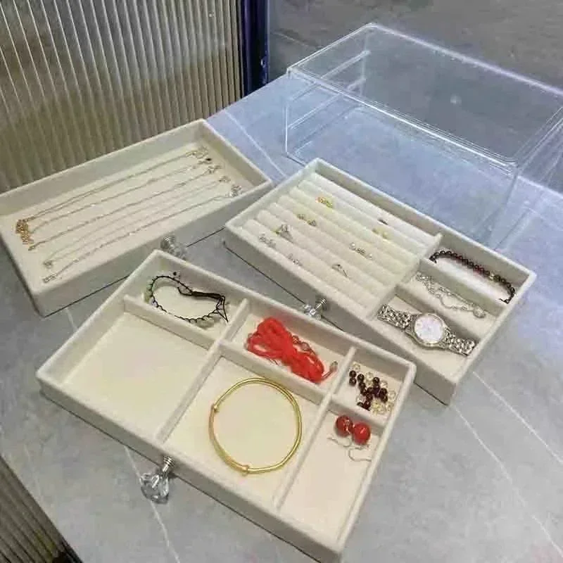 2025 New Capacity High-grade Exquisite Anti-oxidation Three Drawer Desktop Jewelry Bracelet Ring Jewelry Large Storage Box - Image 3