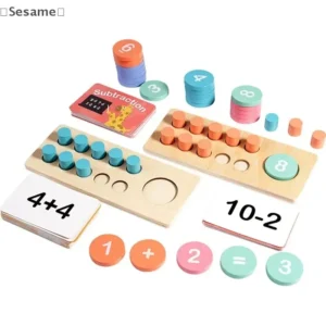 Wooden Ten Grid Arithmetic Sensation Educational Toys Subtraction Counting Board Montessori Math Tools for Children Learning byH - Image 6