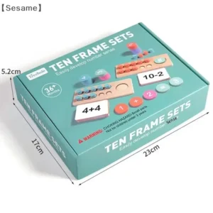 Wooden Ten Grid Arithmetic Sensation Educational Toys Subtraction Counting Board Montessori Math Tools for Children Learning byH - Image 4