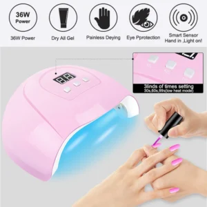 Gel Nail Polish Kit With UV Nail Lamp Electric Nail Drill Machine Soak OFF Gel Nail Kit Base&Top Coat Gel Polish Nail Tool Set - Image 2