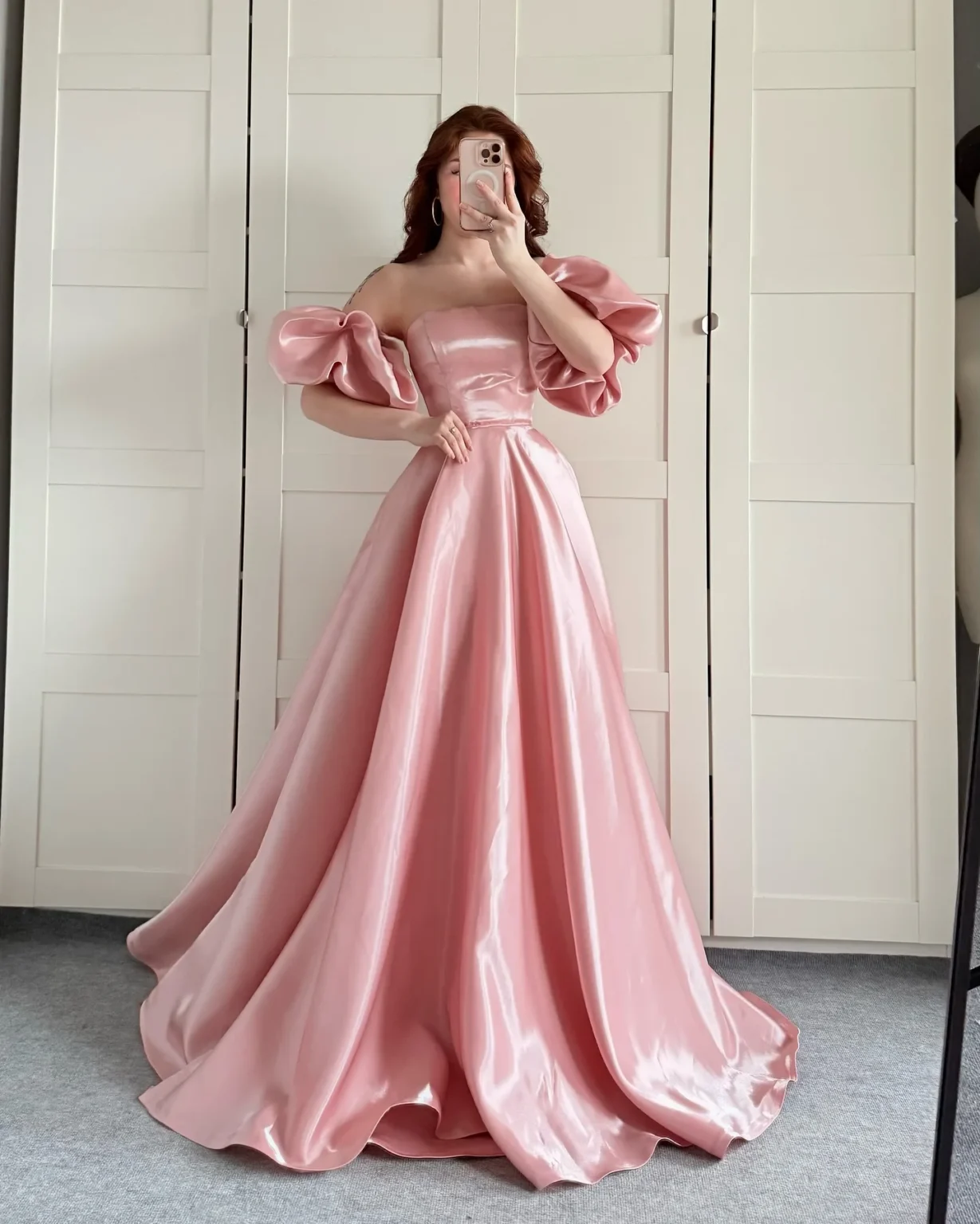 Customized Fashion Evening Dress Taffeta Fabric Off Shoulder Pink Prom Gowns Wedding Birthday Party Multi Occasion Dresses Long - Image 2