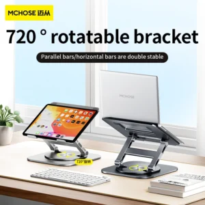 Laptop Stand 360° Rotatable Notebook Holder Liftable Desk Riser Stand Aluminum Alloy Stand Compatible With 9.7-17.3 Inch Laptops - Image 6