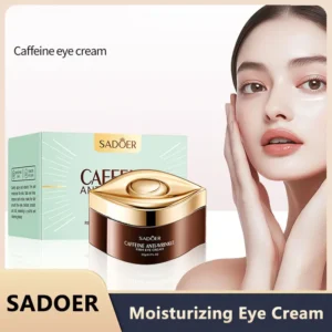 SADOER Caffeine Eye Cream - Anti-Wrinkle Dark Circles Treatment, Reduces Bags & Firming Moisturizer for Under-Eye Renewal