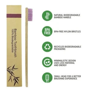 Natural Colorful Toothbrush Eco Soft Bristle Bamboo Toothbrush Bamboo Charcoal Vegan Tooth Dental Oral Care Plastic Free 10Pcs - Image 3