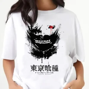 Tokyo Ghoul top tees female anime 2000s Psychedelic Digital Retro graphic t shirt Comfortable hip hop Pastel aesthetic Digital - Image 2