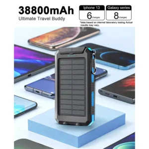 Xiaomi 50000mAh Solar Power Bank Portable Charging Poverbank External Battery Charger Strong Light LDE Light for iphone Samsung - Image 2