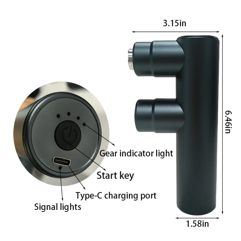 Muscle Electric Massage Gun USB Charging High Frequency Double Head Body Relax Portable Massage Gun with Bag for Sports Gift - Image 6