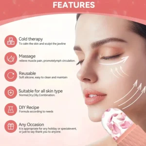 Ice Roller for Face & Eye Beauty Self Skin Care Tools Ice Holder Facial Cube Gua Sha Face Massage Ice Mold for Face Skin Tighten - Image 2