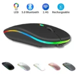 Wireless Mouse Dual Mode Bluetooth-compatible Mouse LED Rechargeable Laptop Mouse Portable Computer Mice For Laptops iPad Tablet