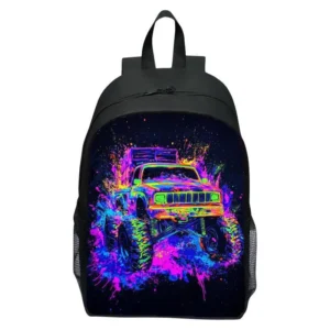 Children's backpack printed monster truck, elementary school backpack, boys' and girls' backpack - Image 5