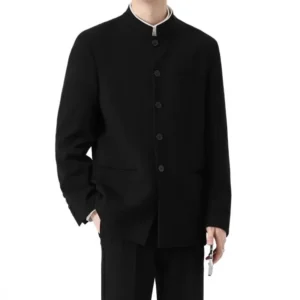 New Chinese Style Stand Collar Casual Suit Men's Spring Autumn 2024 New Zhongshan Suit Jacket And Pants One Complete Set - Image 2