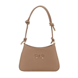 French Butterfly Knot Large Capacity Casual Solid Retro Simple Quality Women's Single Shoulder Armpit Bag Soft Square Shape - Image 5